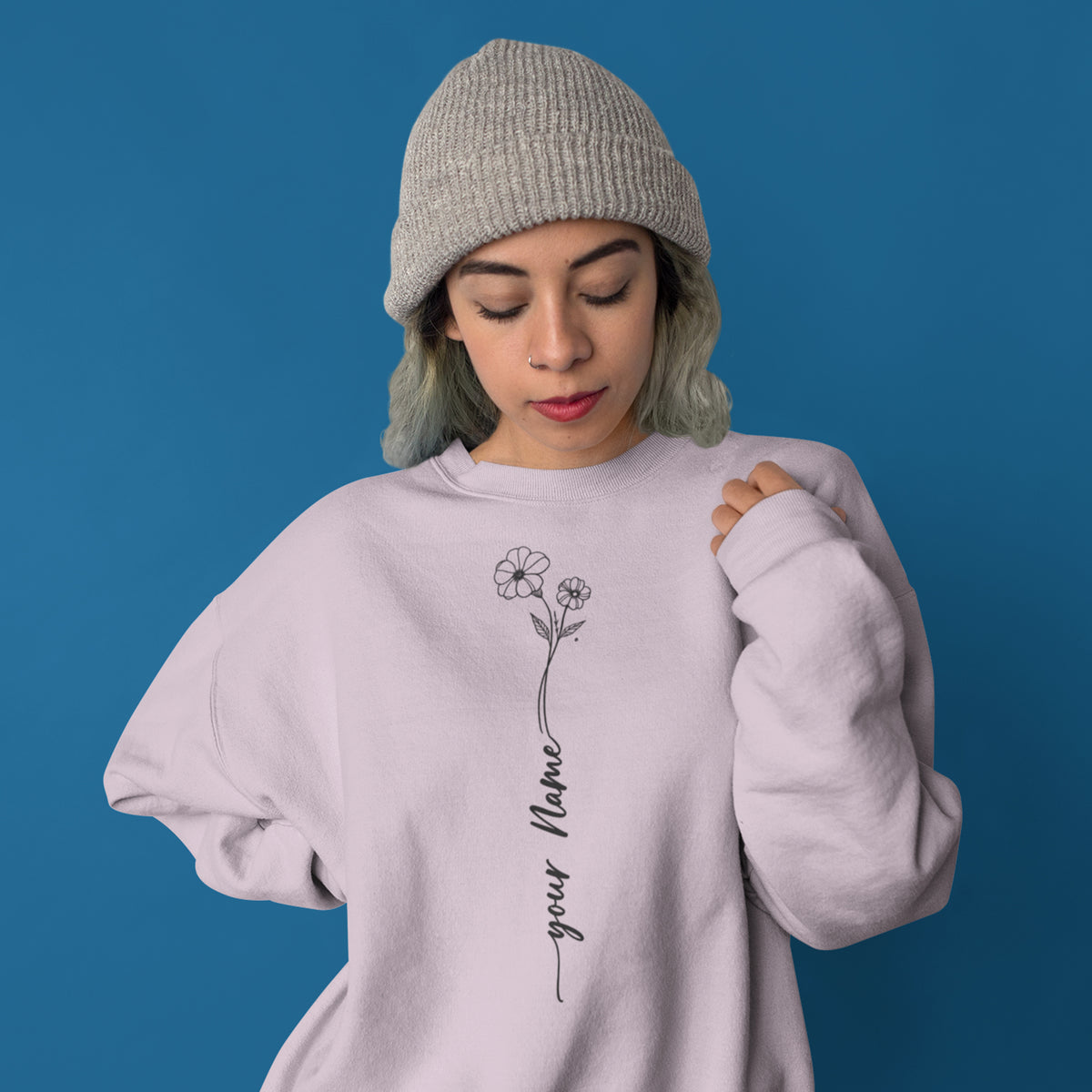 Personsilzed Birth Month Flower Sweat Shirts