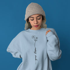 Personsilzed Birth Month Flower Sweat Shirts