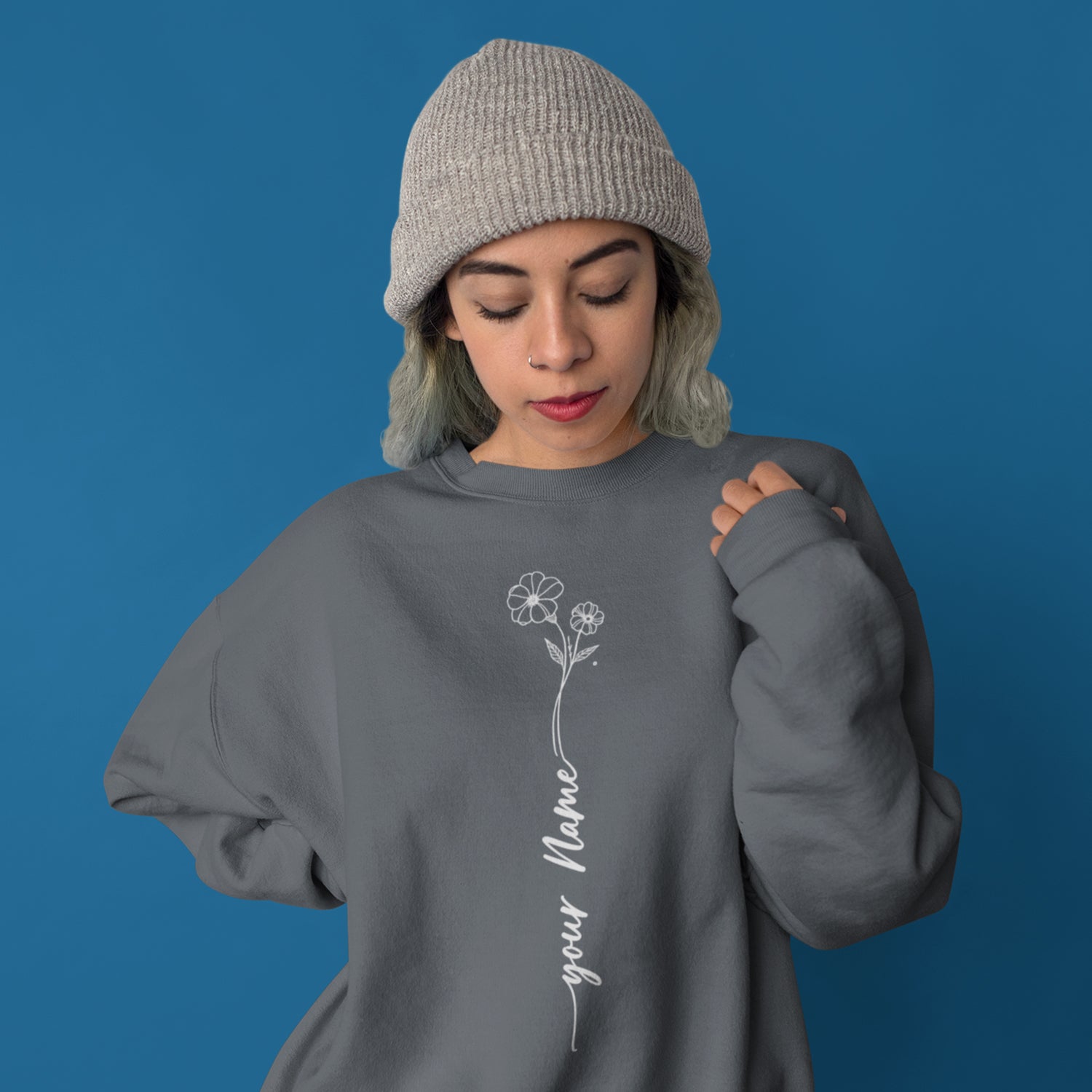 Personsilzed Birth Month Flower Sweat Shirts