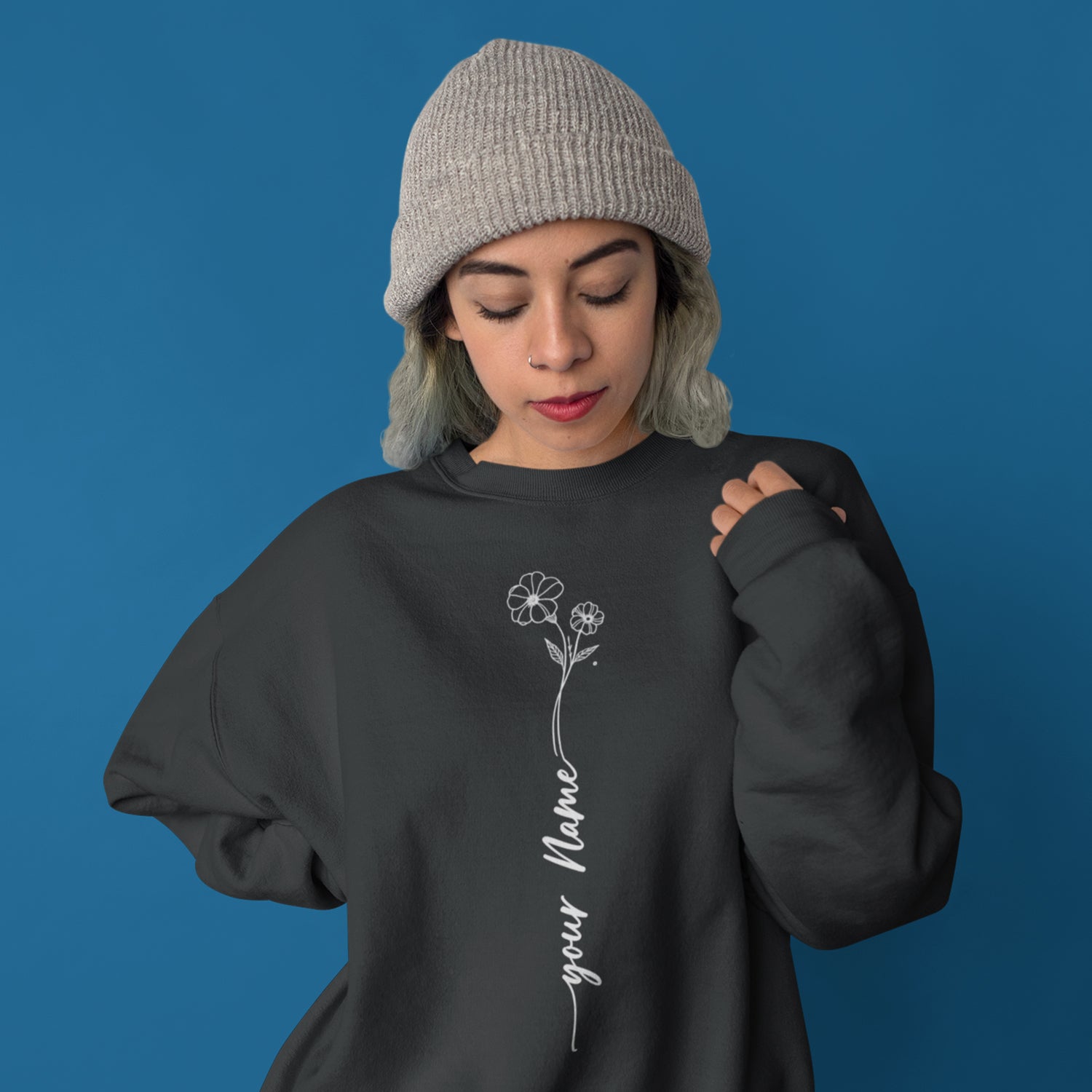 Personsilzed Birth Month Flower Sweat Shirts