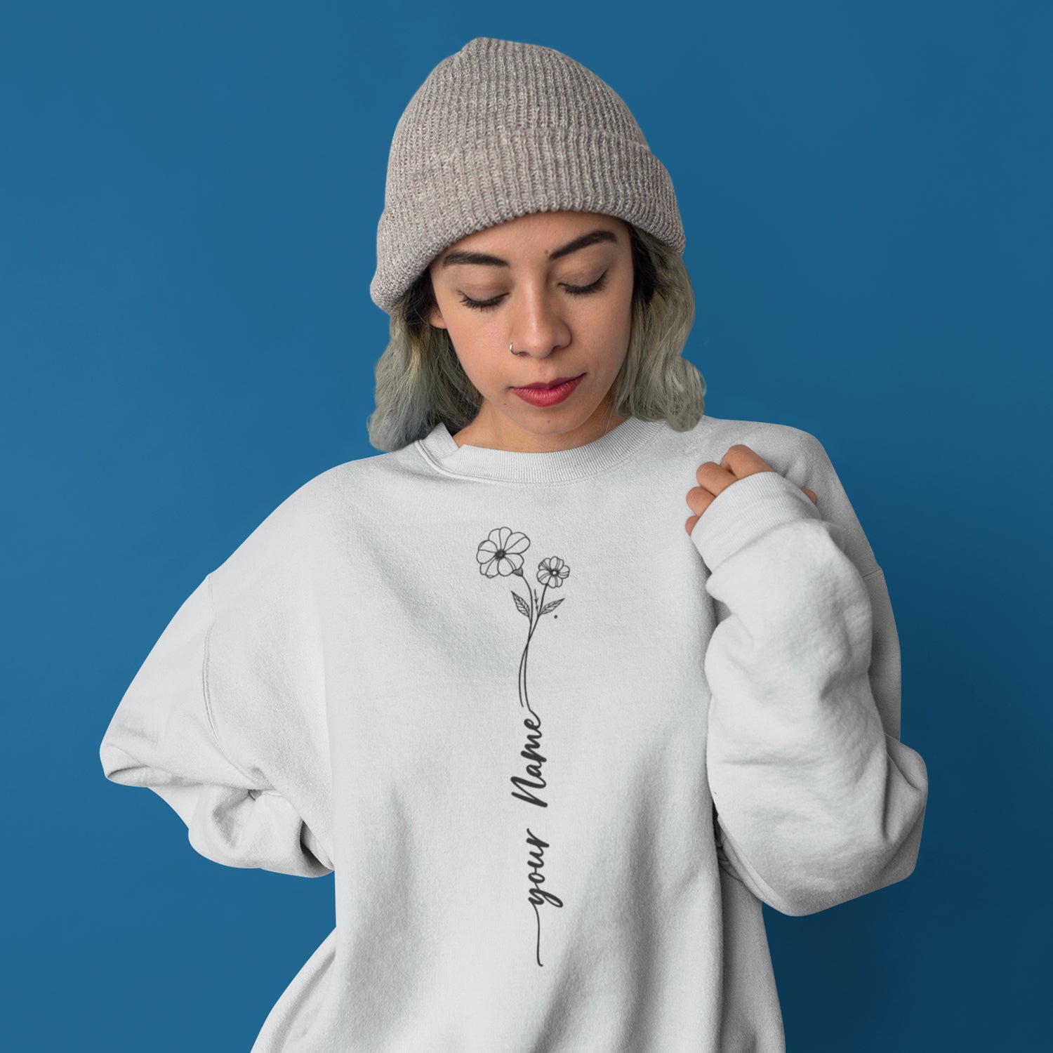 Personsilzed Birth Month Flower Sweat Shirts