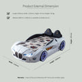 Premium Sports White Racing Car Beds with Lights and Sounds