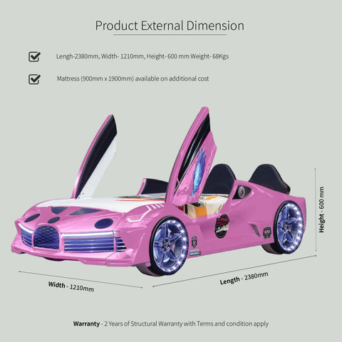 Luxury Pink Race Car Bed Design For Little Champs