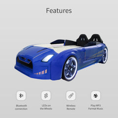 Gtx Sports Racing Blue Car Beds with Lights and Sounds