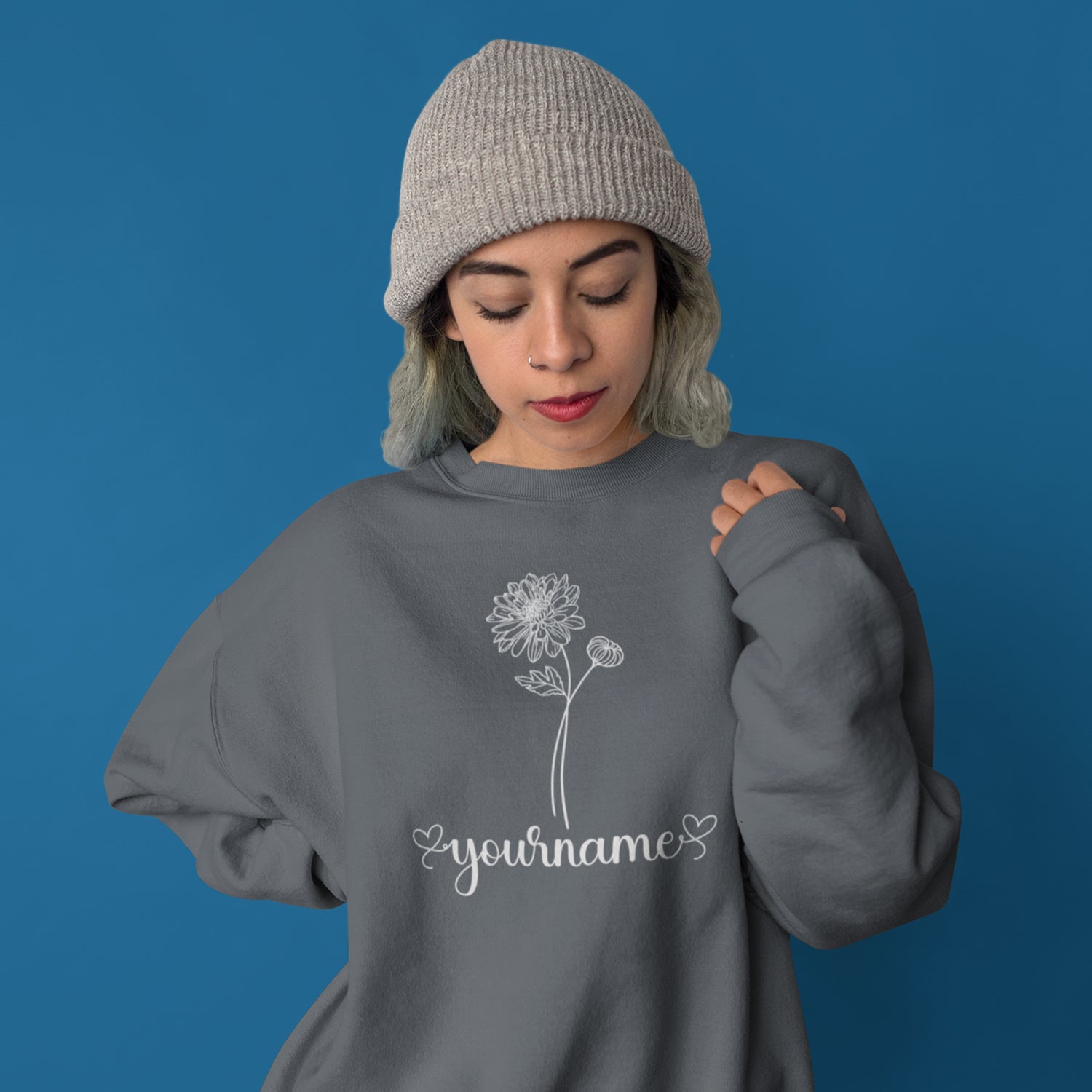 Custom Birth Month Flower Sweat Shirts