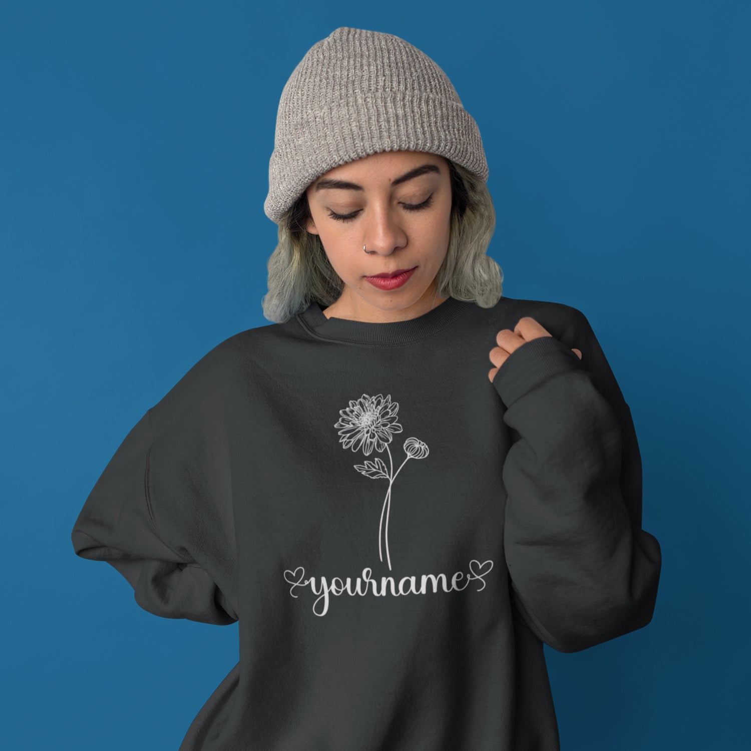 Custom Birth Month Flower Sweat Shirts