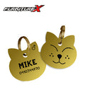 Cat Shaped ID Tag Boy In Stainless Steel