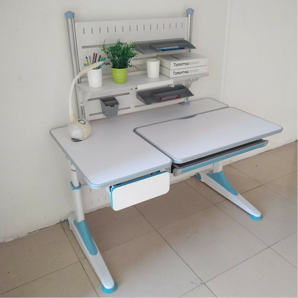 New Kids Study desk Blue with open Book shelf, Angle adjustment for the table top