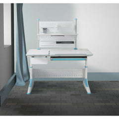 New Kids Study desk Blue with open Book shelf, Angle adjustment for the table top