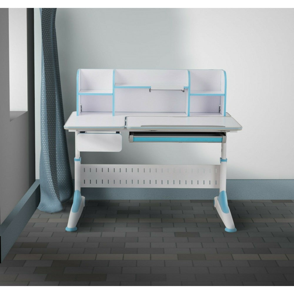 New Kids Study Blue desk with open Book shelf, Height adjustable table / desk