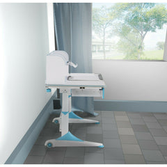 New Kids Study Blue desk with open Book shelf, Height adjustable table / desk